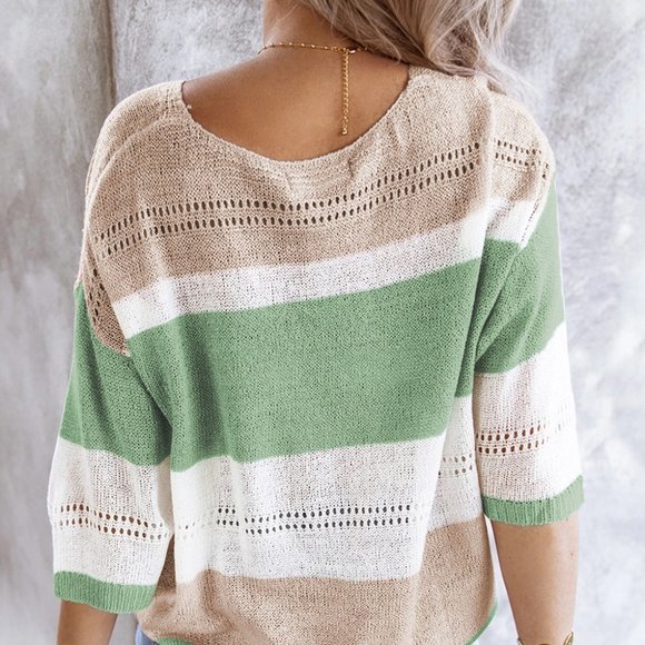 Autumn Colors Long Sleeve Loose Casual Knit Top - Picture 3 of 14